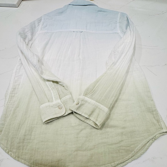 RAILS ELLIS SHIRT IN BLUE MINT DIP DYE COTTON GAUZE - Picture 8 of 10